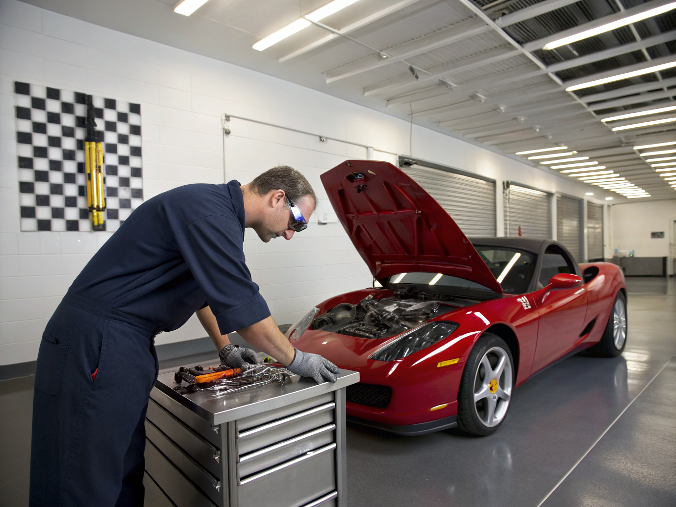 Master technician working on engine maintenance